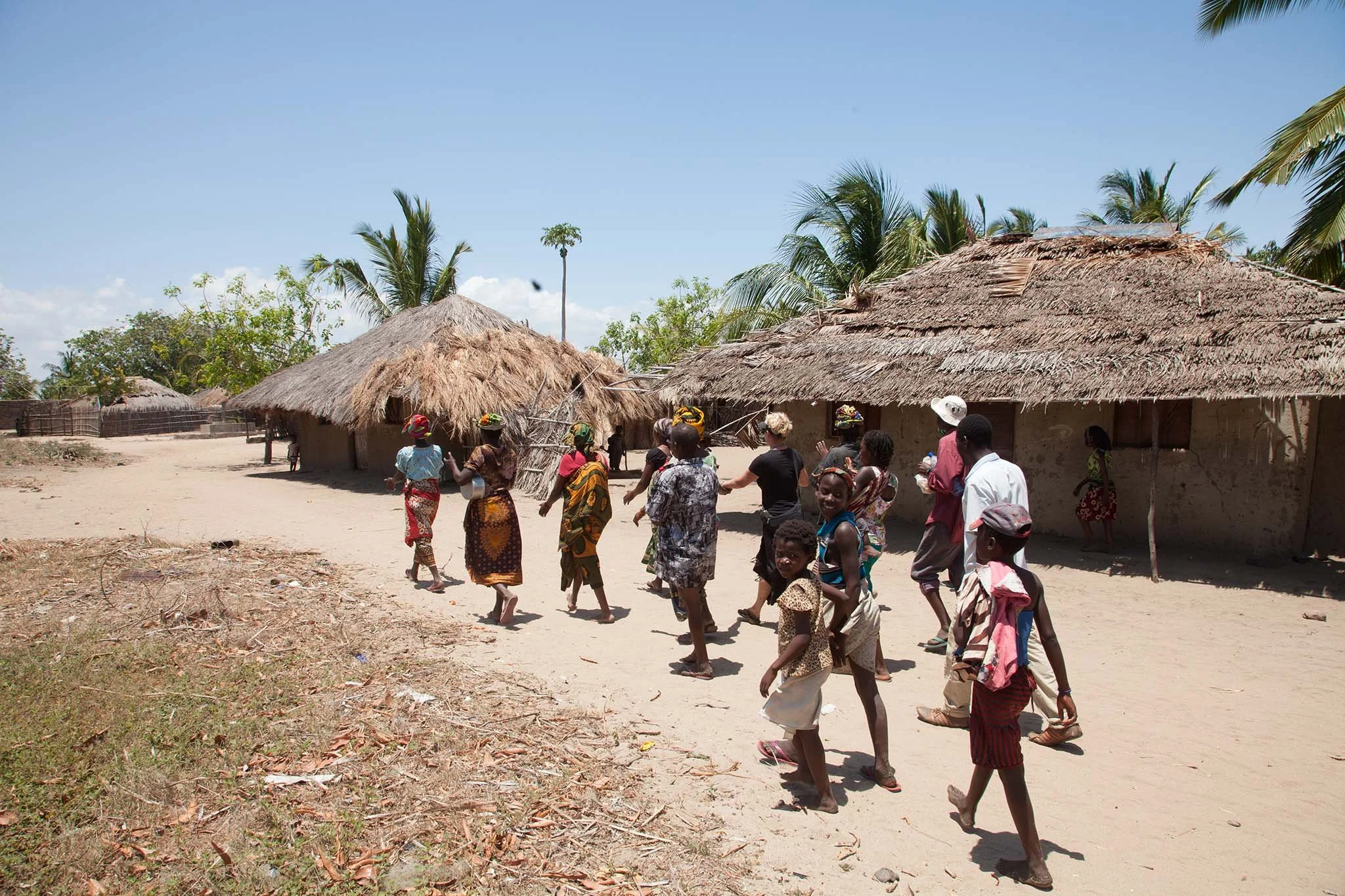 Walking through a typical beach village