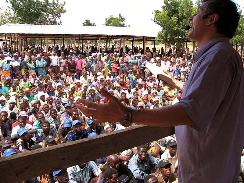 Georgian Banov, one of our treasured itinerant speakers, pouring his heart out to hundreds of bush pastors who have come long distances to receive more from Jesus