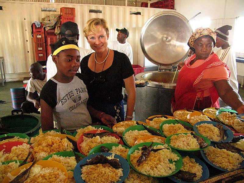 Heidi in our Zimpeto kitchen. Fish and rice are a favorite!