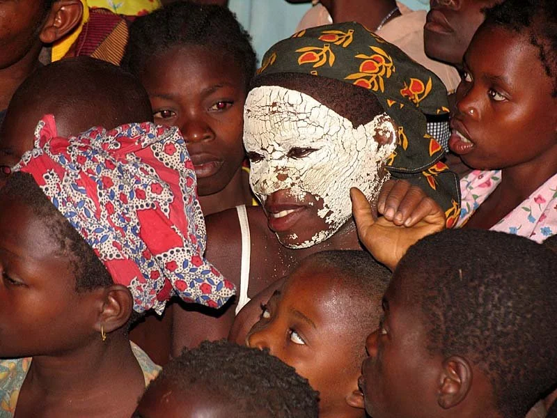 A traditional facial treament for women in Cabo Delgado Province
