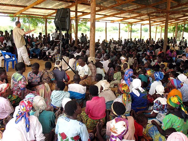 Pastor Denny Cline from Oregon teaching at our Bangula, Malawi, church