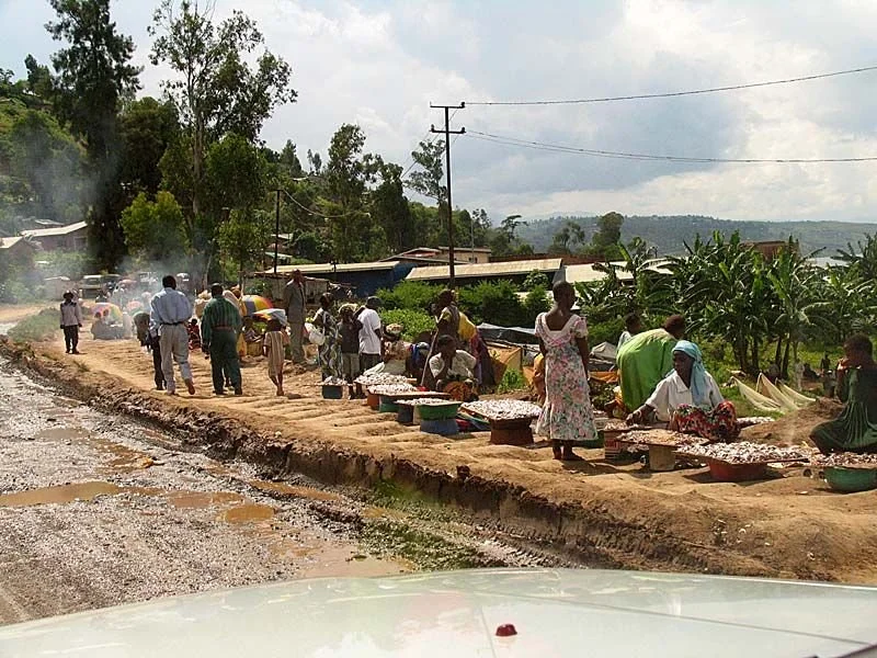 Bukavu fish market along the road