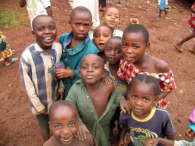 Children of Bukavu at the church door