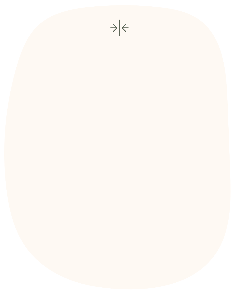 Illustration of a white, rounded rectangular object with a small symbol at the top resembling a pair of arrows pointing in opposite directions, set against a black background.