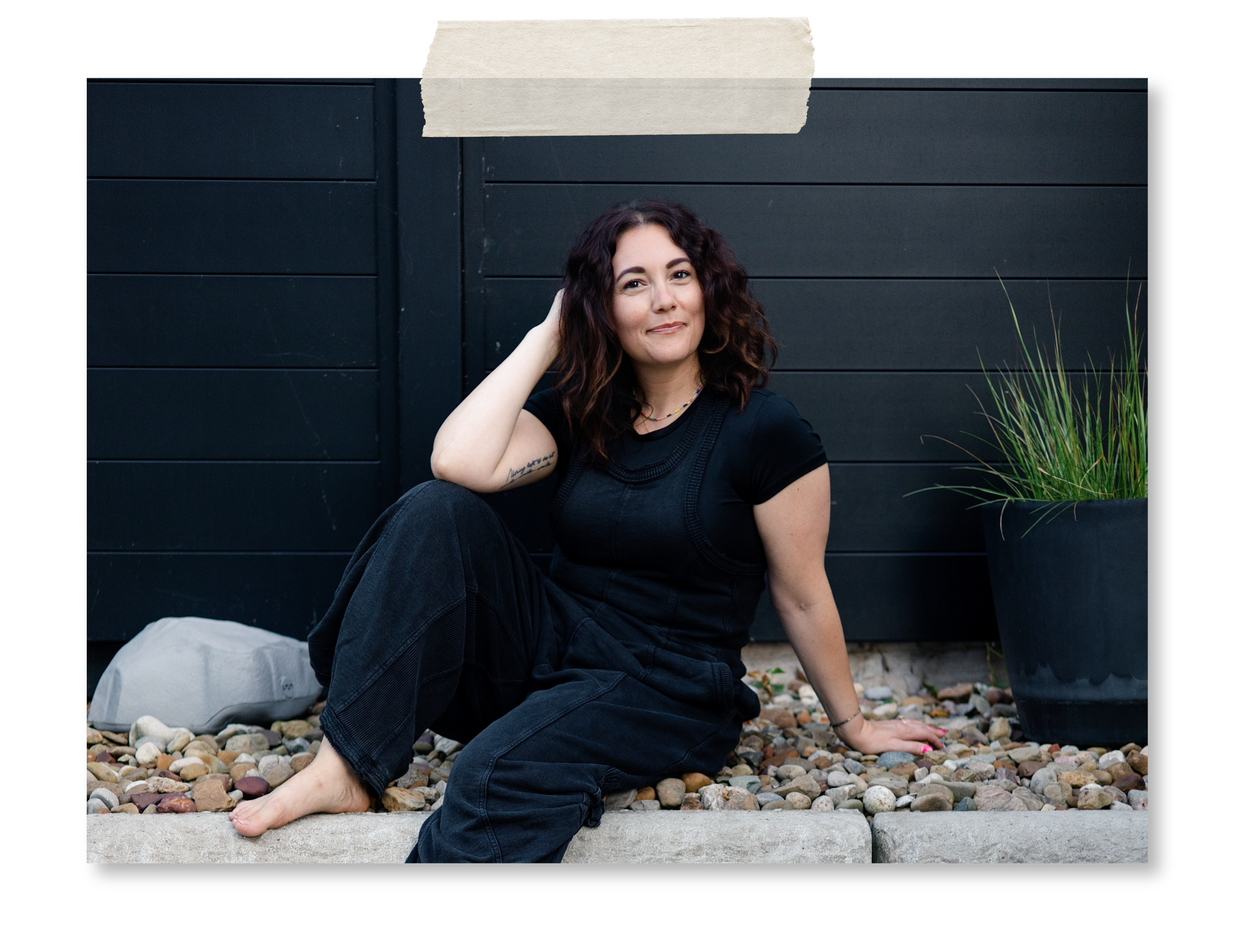 Mallory Tedrick seated outside Blossoming Souls in Lakewood, Ohio