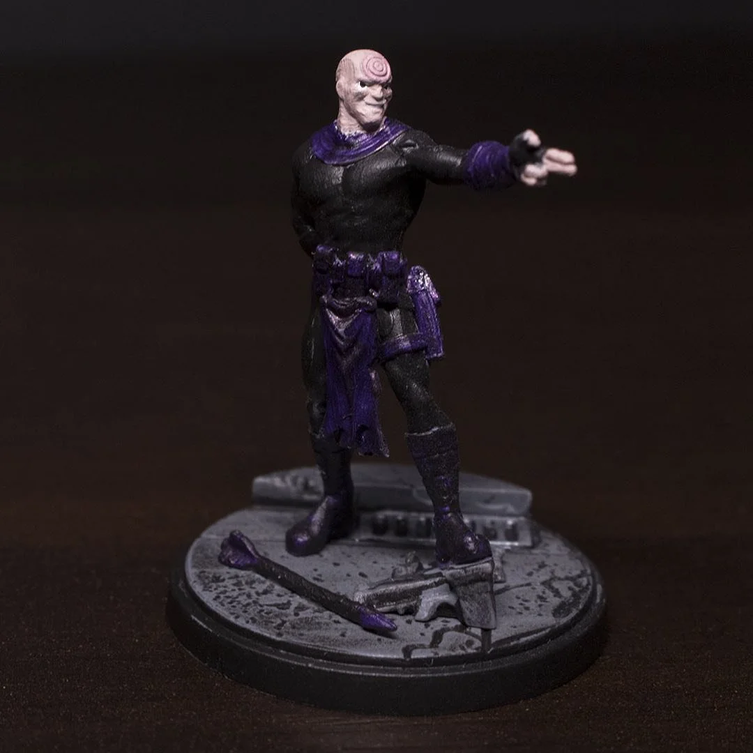 Dark Hawkeye (Bullseye) painted up for Marvel Crisis Protocol!

This week I&rsquo;m focusing on one of the newest additions to my roster, the man who never misses, Bullseye!

I went out and got myself a Daredevil and Bullseye box the other weekend an