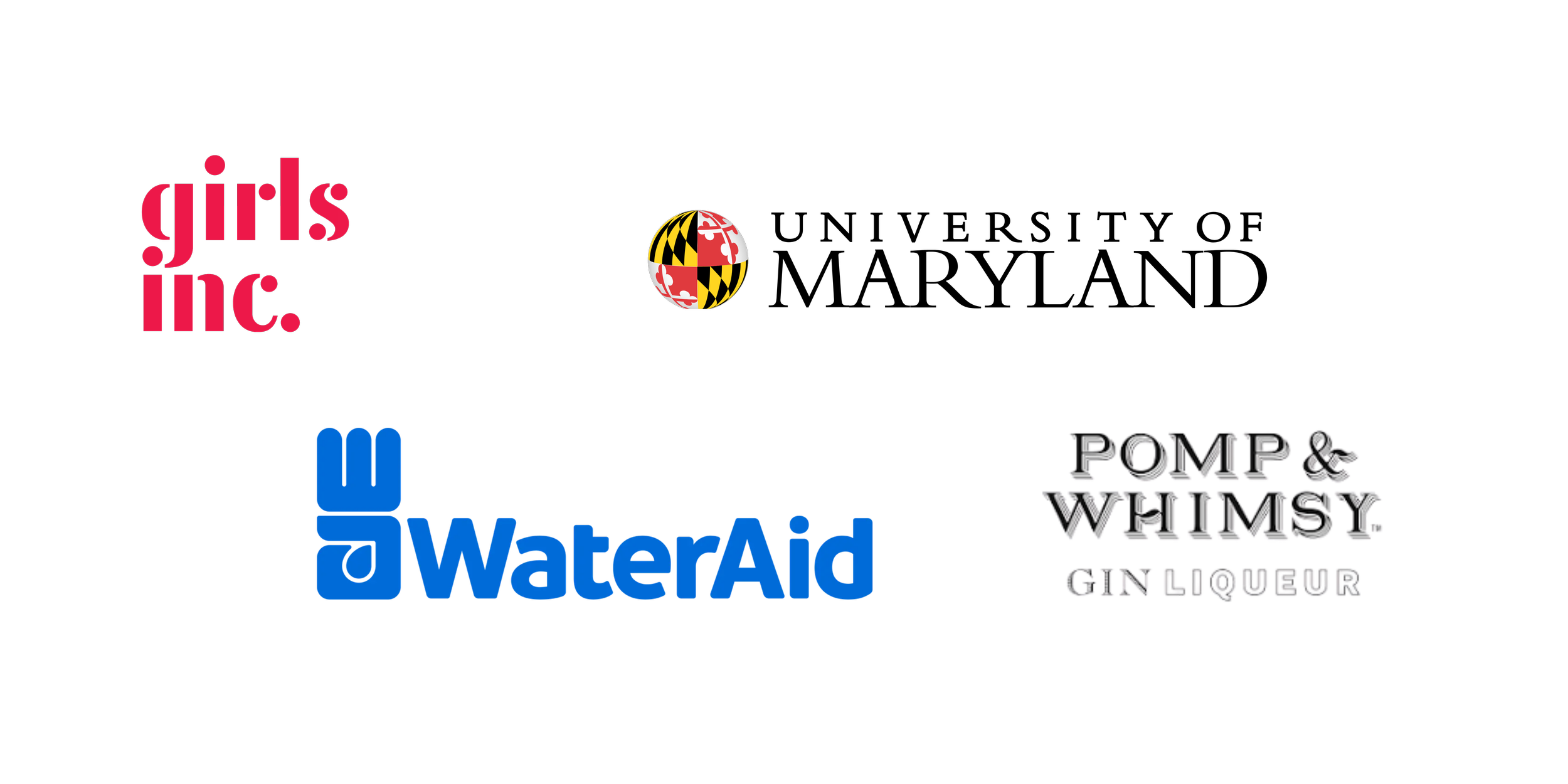 Logos of Girls Inc., WaterAid, and the U.S. Army, with the text "Power & Agency" and a globe divided into four puzzle pieces.