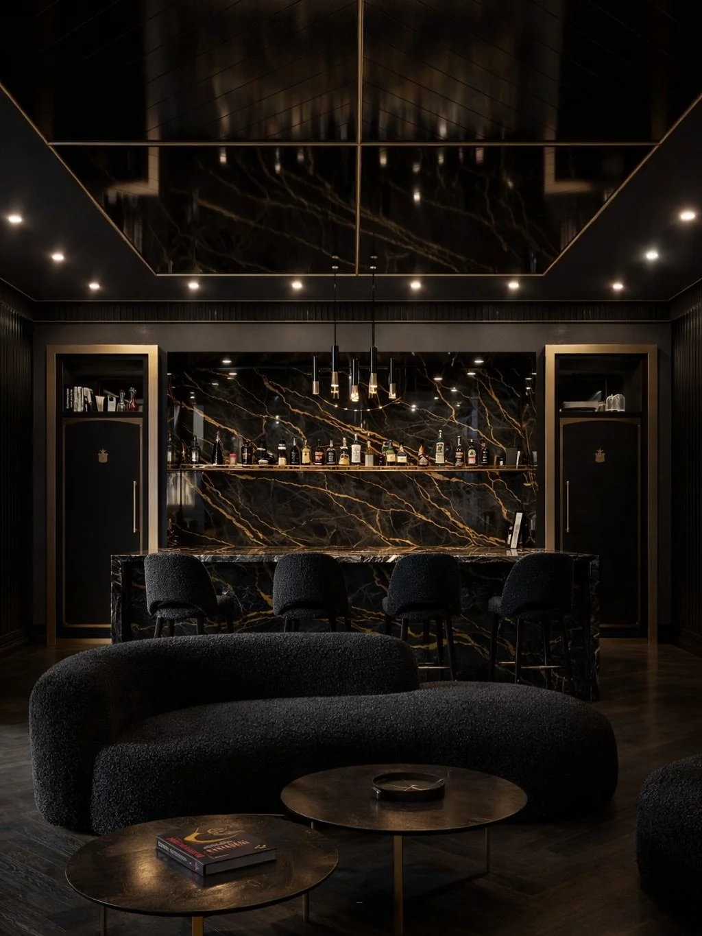 Moody, majestic, mirrored. 

Port Laurent Marble- available at Arista Stones

#luxurybar #design #countertops