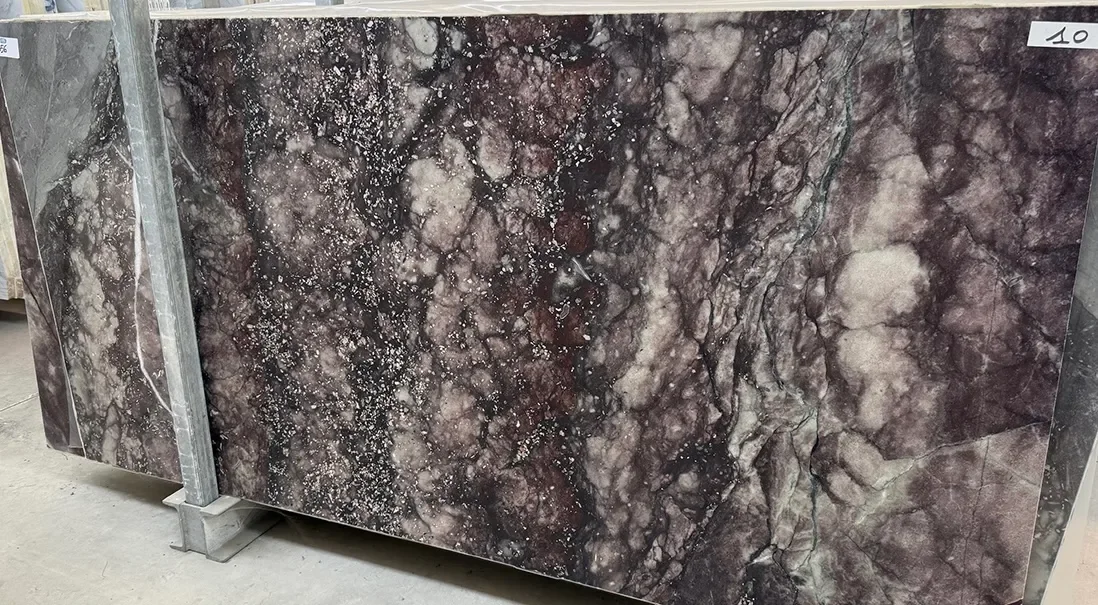 Premium natural stone slab selected for a luxury interior project.