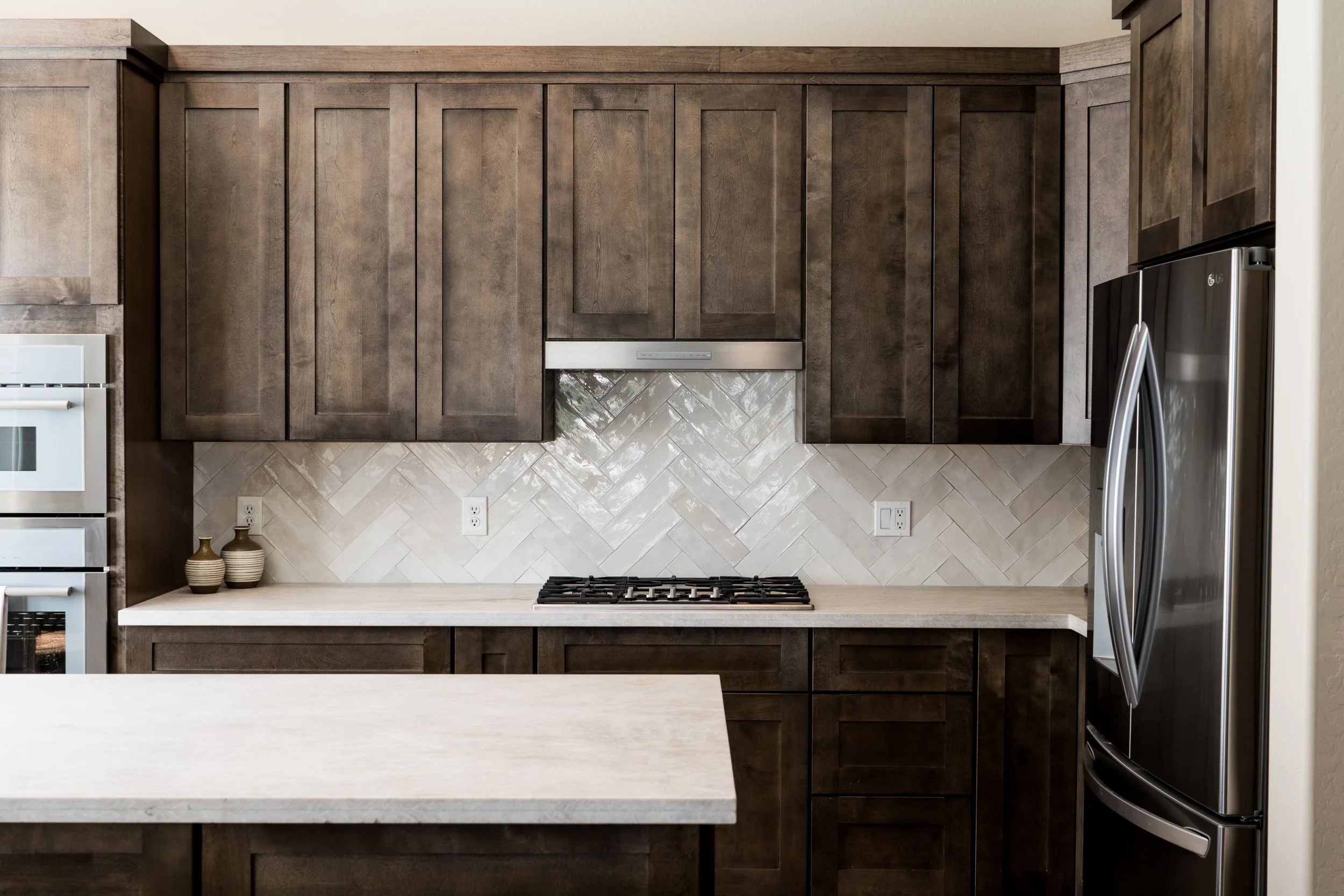 Taj Mahal quartzite installed in a high-end kitchen built by Tempe contractor