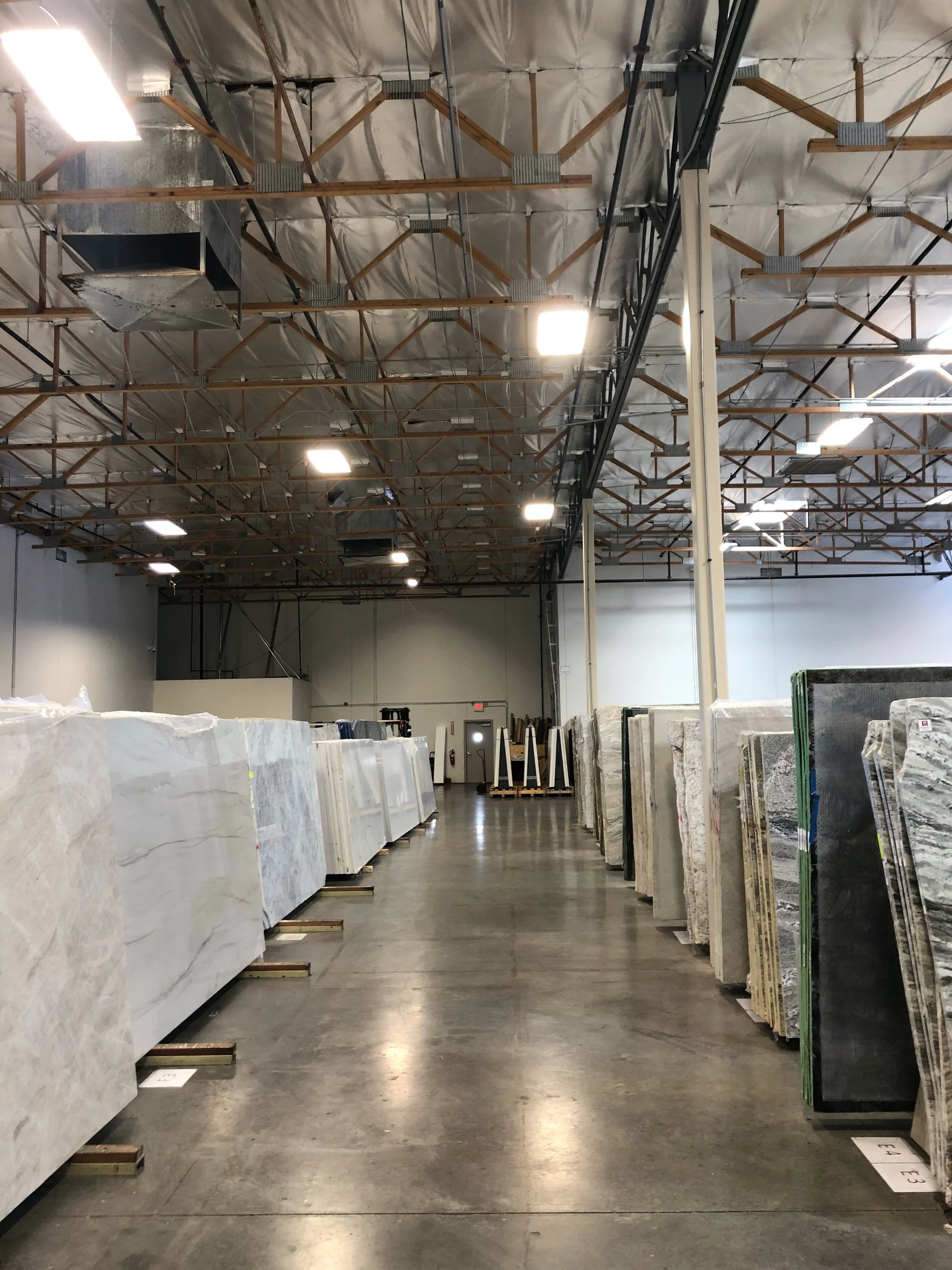 Natural stone slabs at Arista Stones showroom in Tempe Arizona