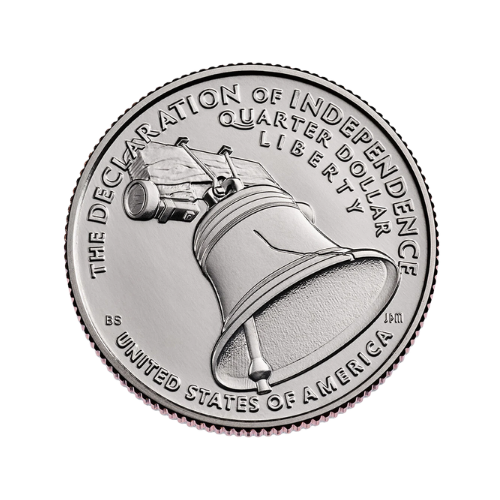 new semiquincentennial quarter declaration of independence round silver coin with liberty bell
