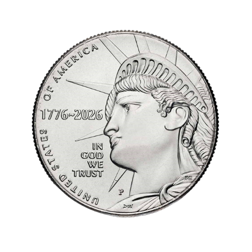 obverse of a coin with liberty in god we trust 1776 - 2026 semiquincentennial