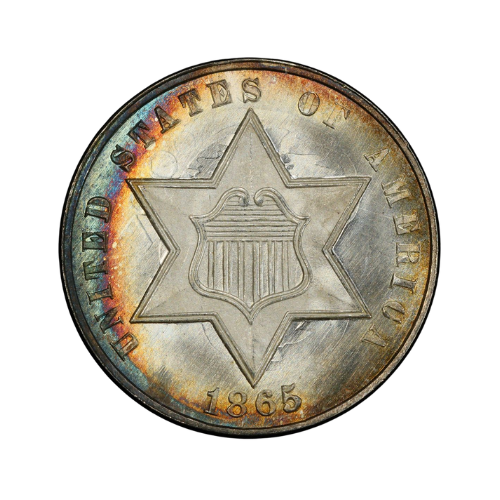 1865 Three-Cent Silver Coin obverse trime