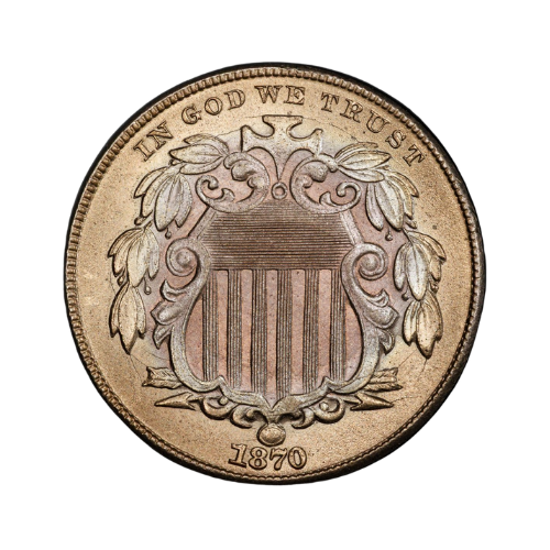 1870 Shield Nickel obverse