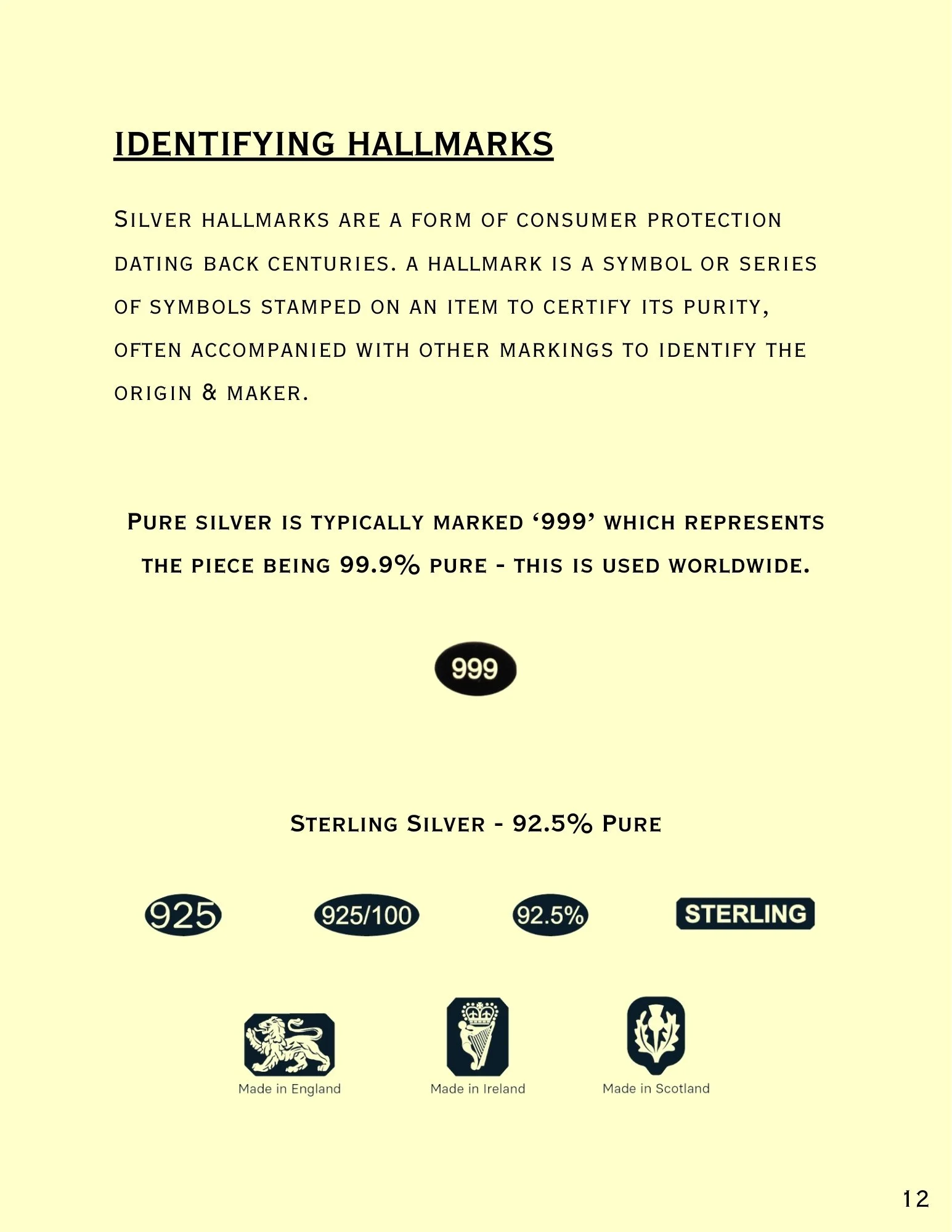 Silver Hunter Handbook Sample Image Identifying Hallmarks