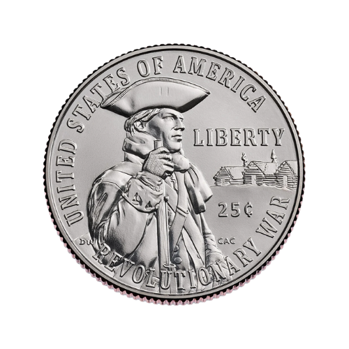 new semiquincentennial quarter washington revolutionary war liberty