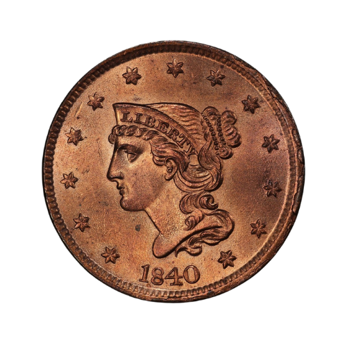 1840 Braided Hair Large Cent Obverse