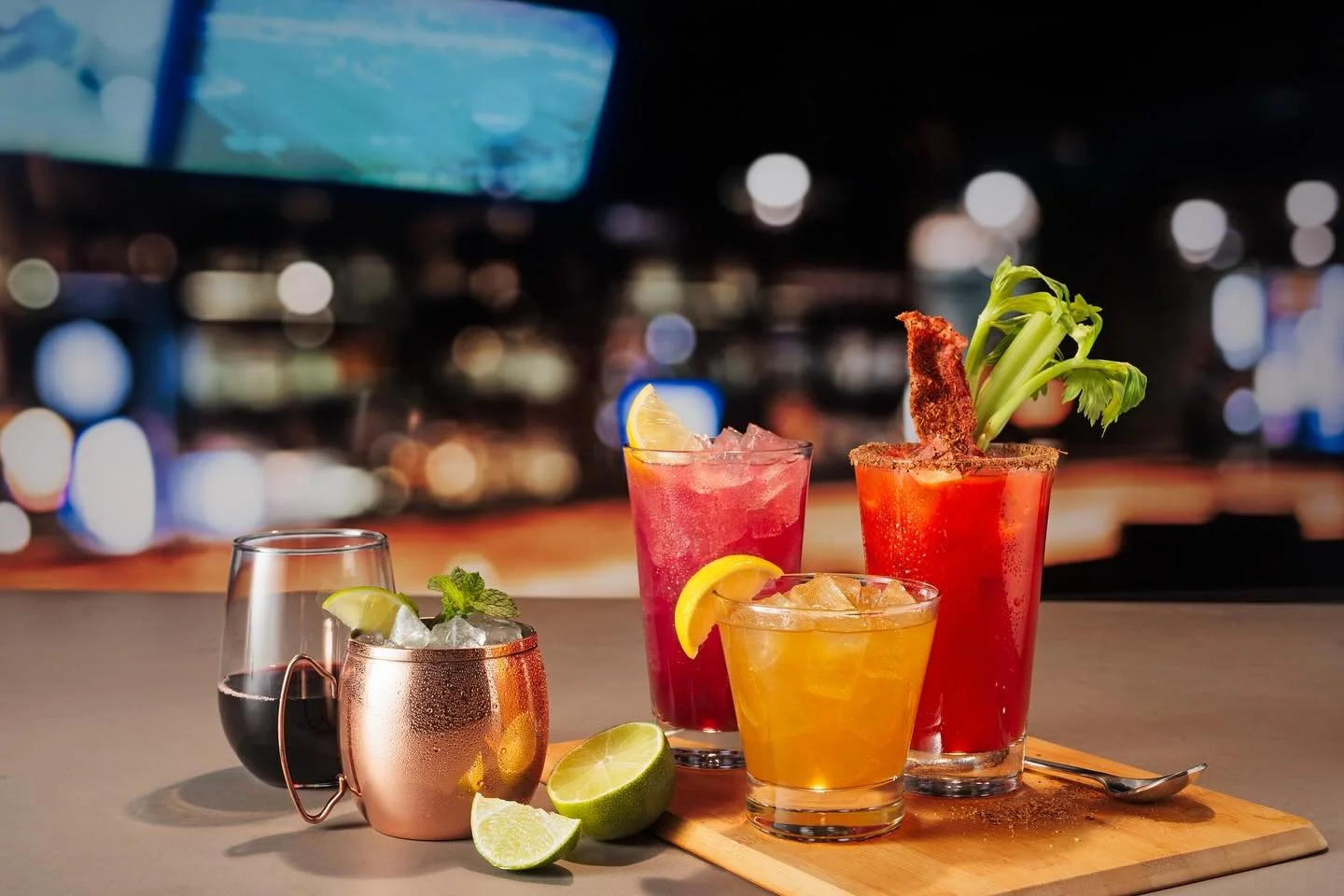 The team at @wingsandrings needed some new photos of their frosty beverages utilizing decently specific backgrounds found in their restaurants. Not wanting to work inside an actual restaurant and also not wanting to get custom backdrops printed, we c