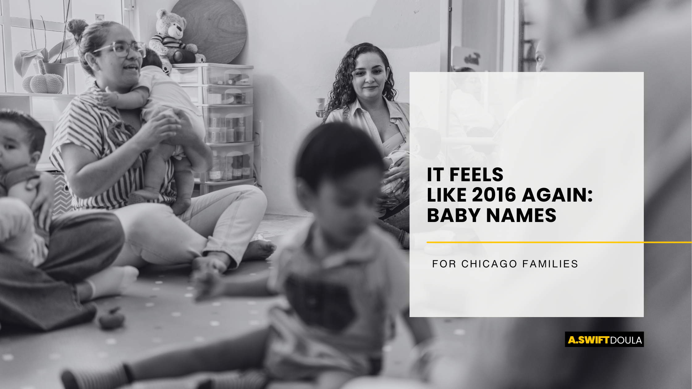 Group of women holding their babies in a play group