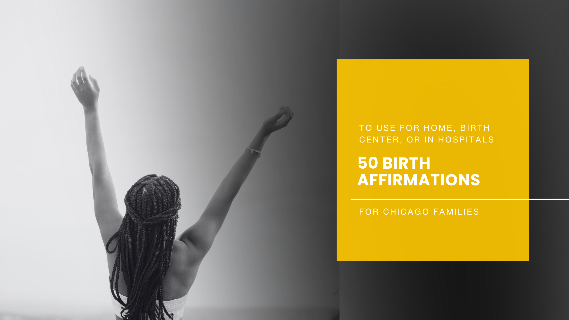 Black woman with arms raised in joy