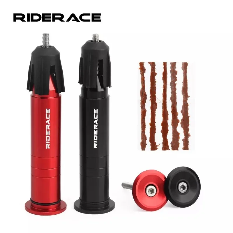 Handlebar Plug Kit – Hidden Tubeless Tire Repair Tool w/ Bacon Strips (48g) - Red