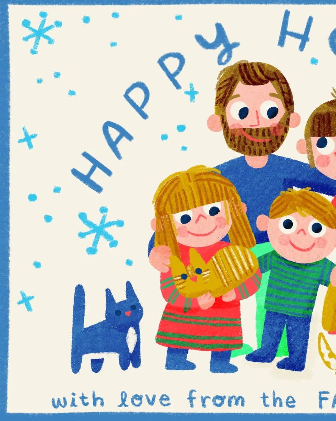 Merry Christmas &amp; Happy Holidays from my little illustrated family ❤️🎄

I thought I would do something a little different this year for our family Christmas card! I hope that your days are merry, bright, and full of good snacks this holiday seas