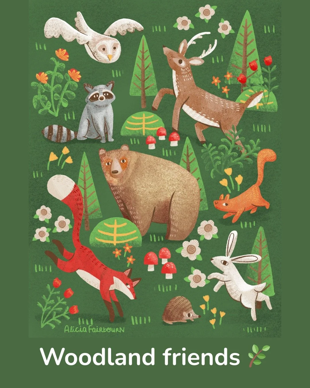Woodland friends 🌿✨
Swipe for the details 👀🦊🍄

#illustration #illustratorsofinstagram #artistsoninstagram #digitalillustration #illustrationart #artofinstagram #childrensbookillustration #whimsicalart #woodlandart #forestillustration #animalillus