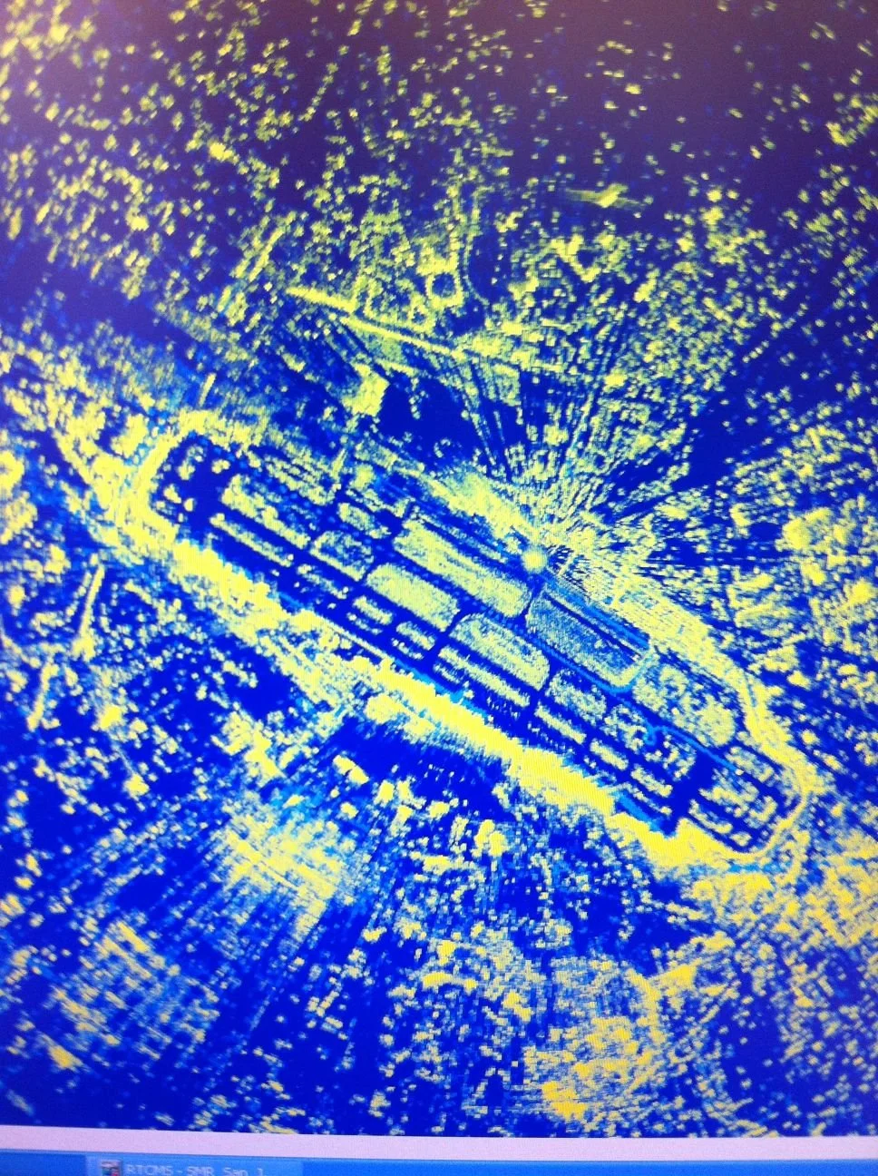Radar reflectivity map of airport runway area