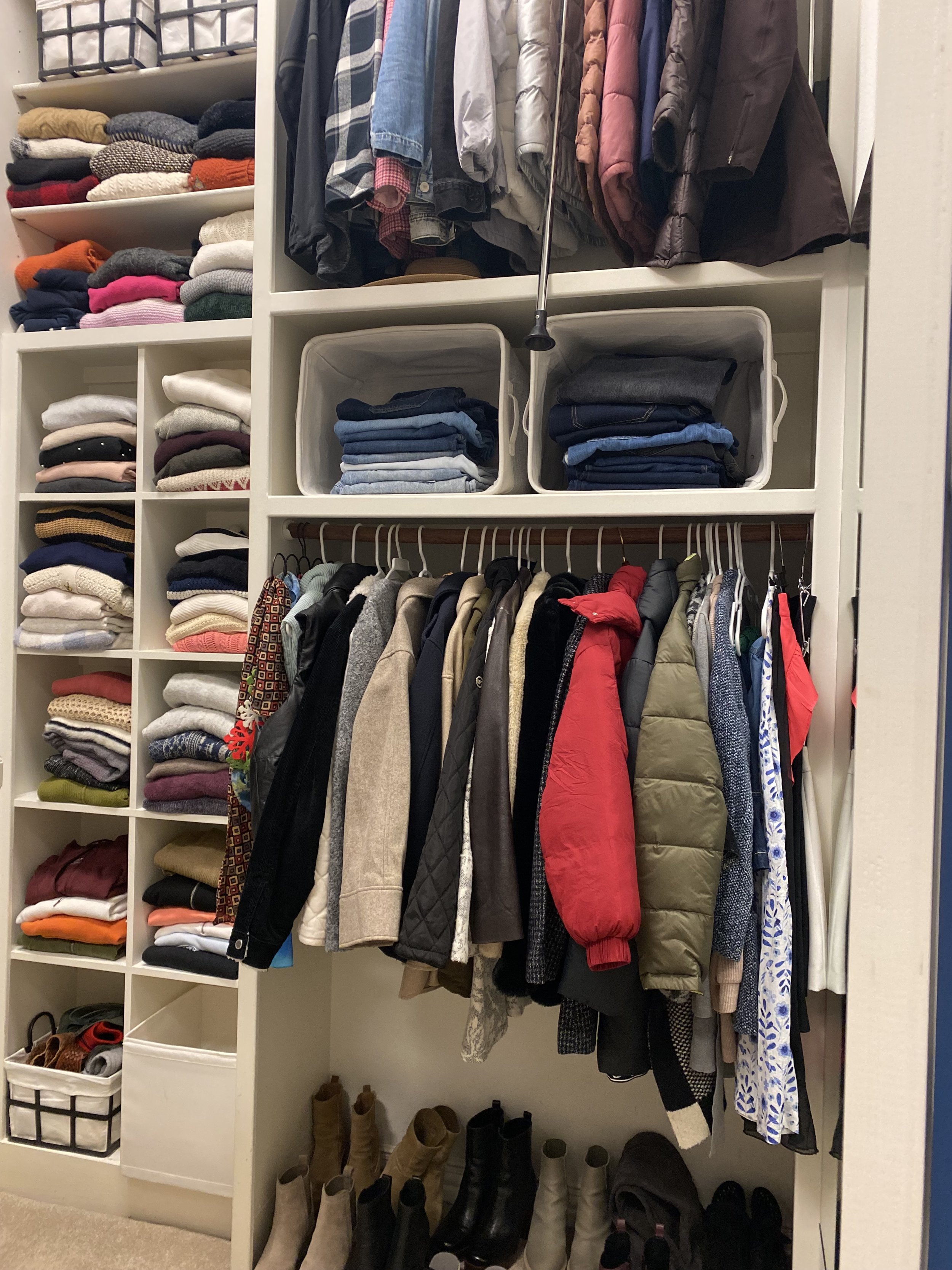 an organized clothes closet