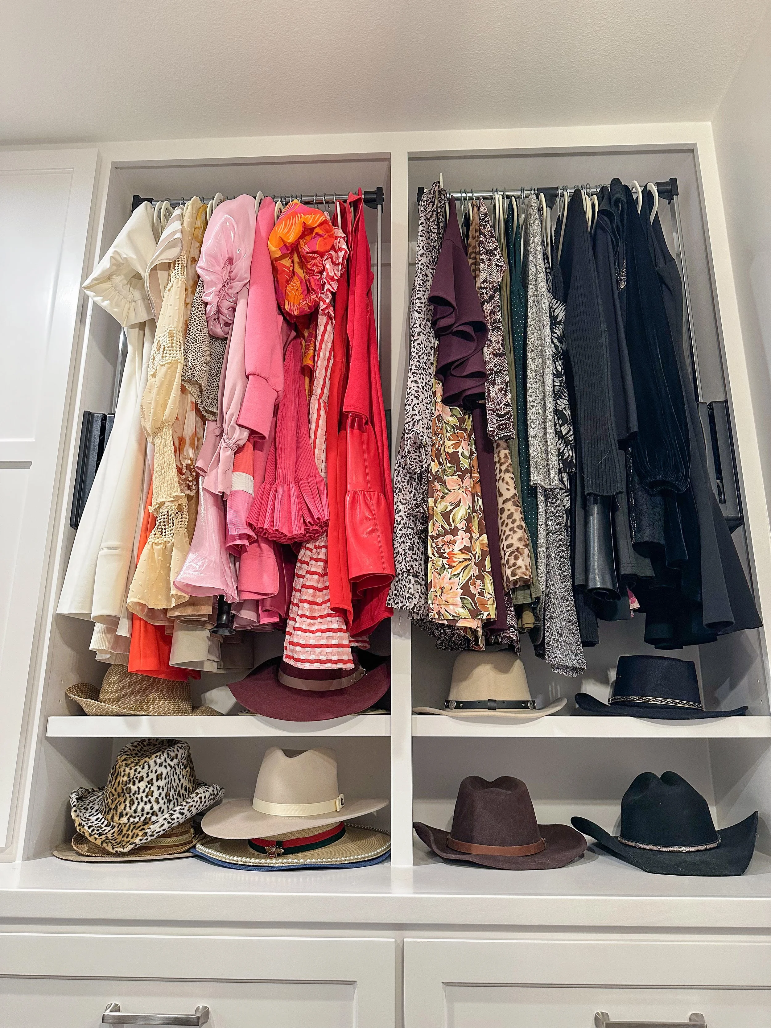 an organized clothes closet