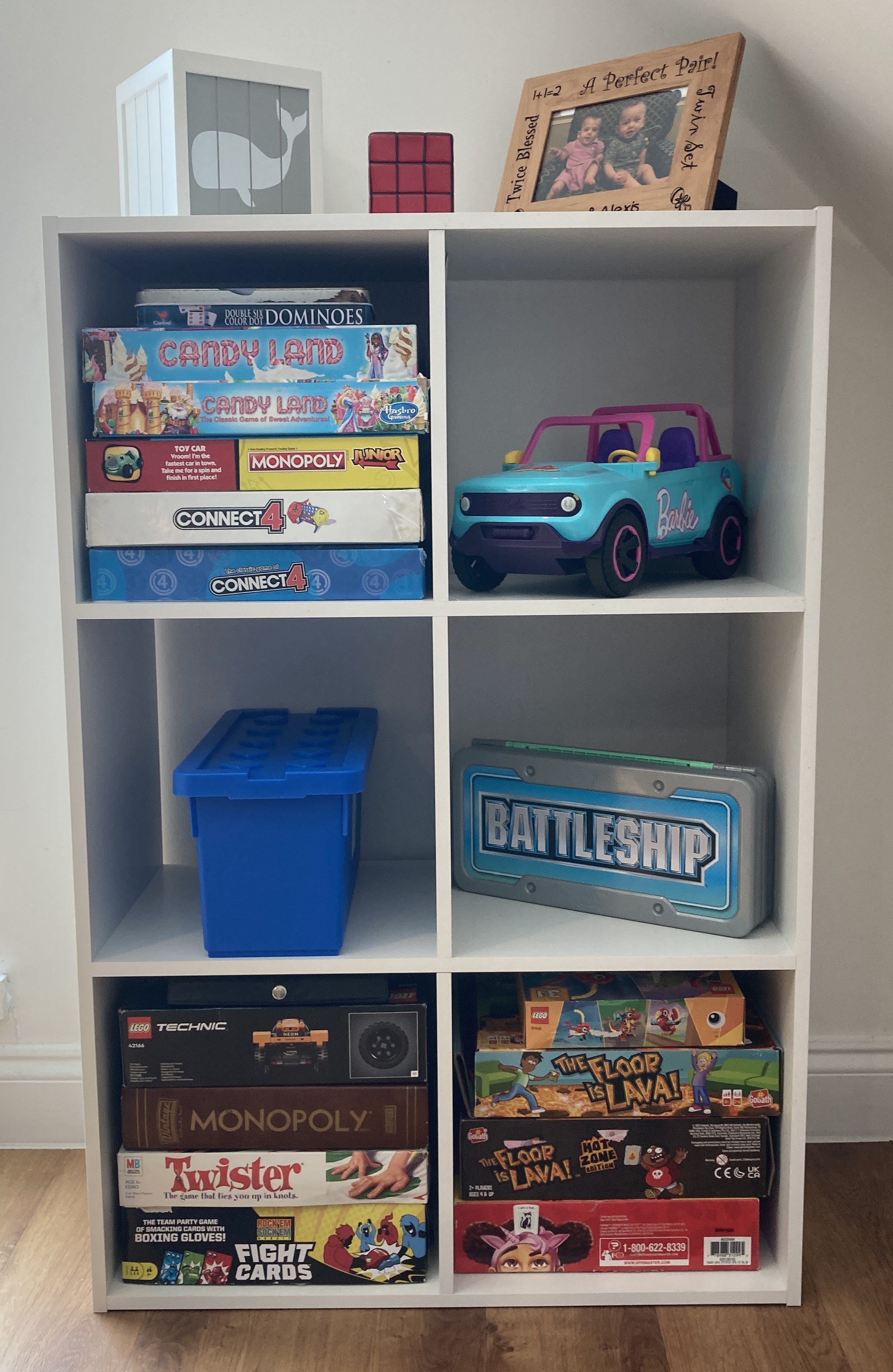 an organized playroom cube