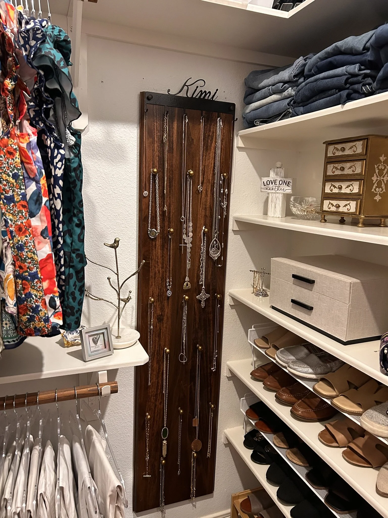 an organized clothes closet