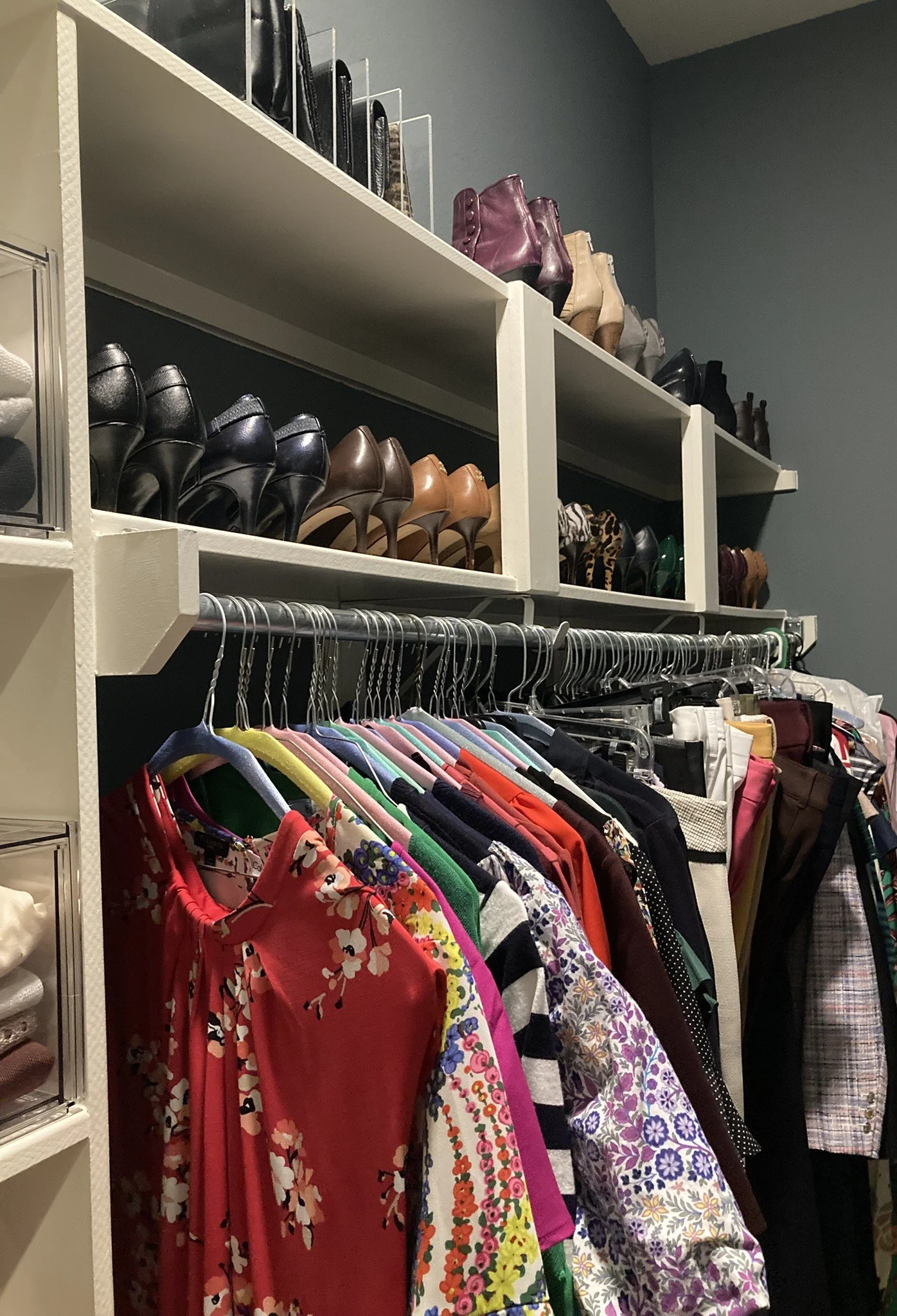 an organized clothes closet