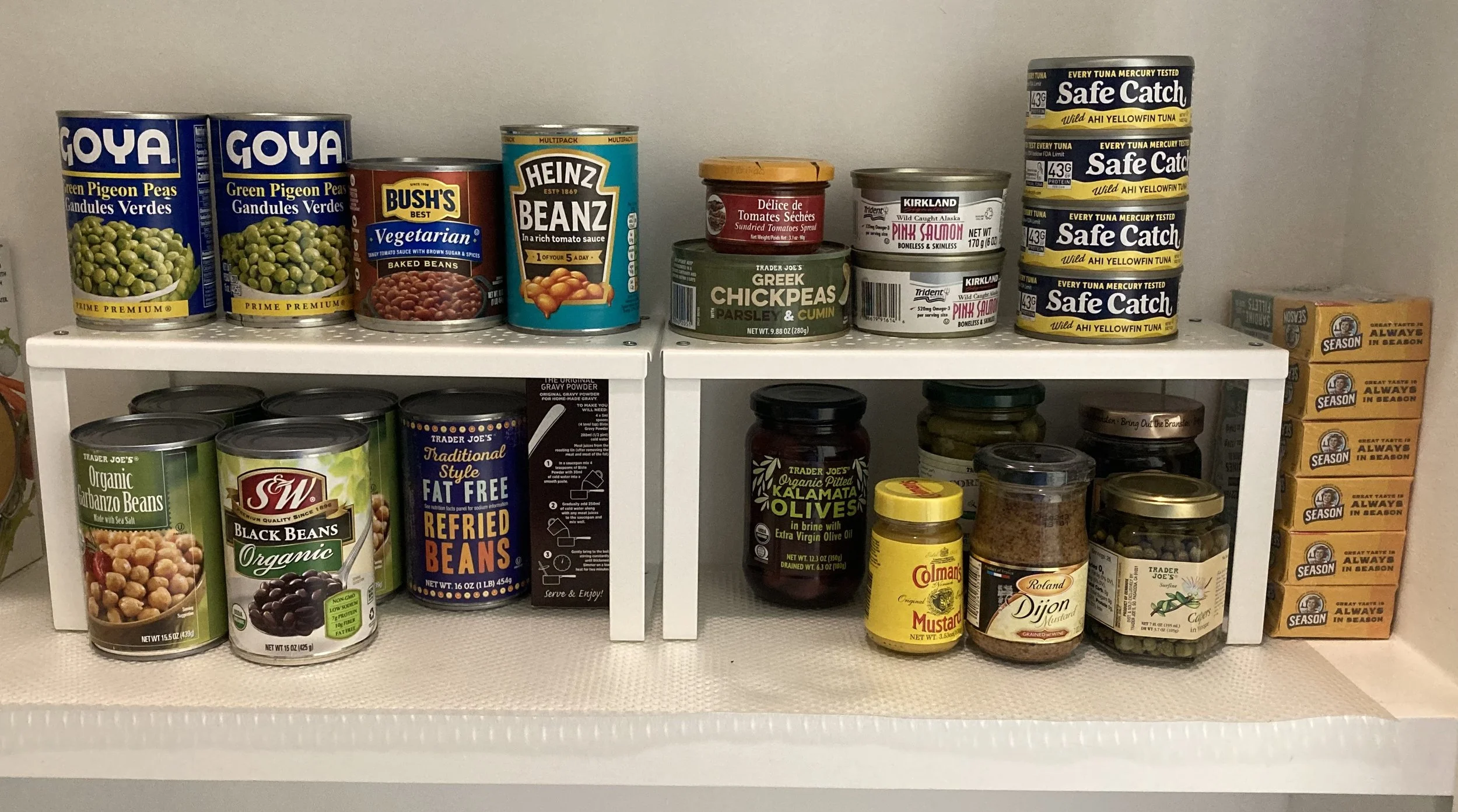 an organized pantry shelf