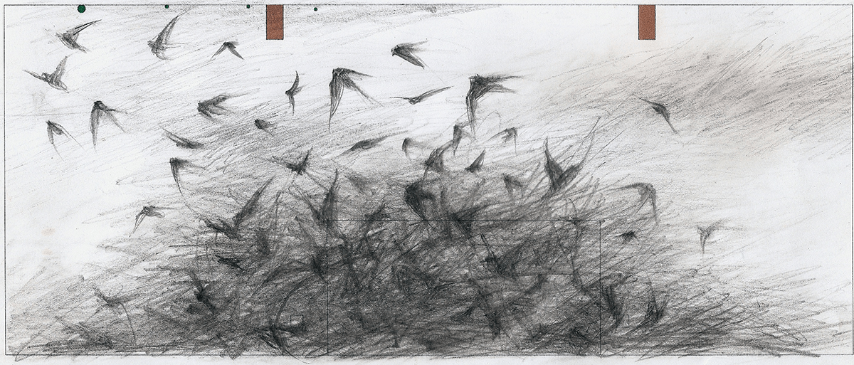 Flock Wall design drawing, 2018