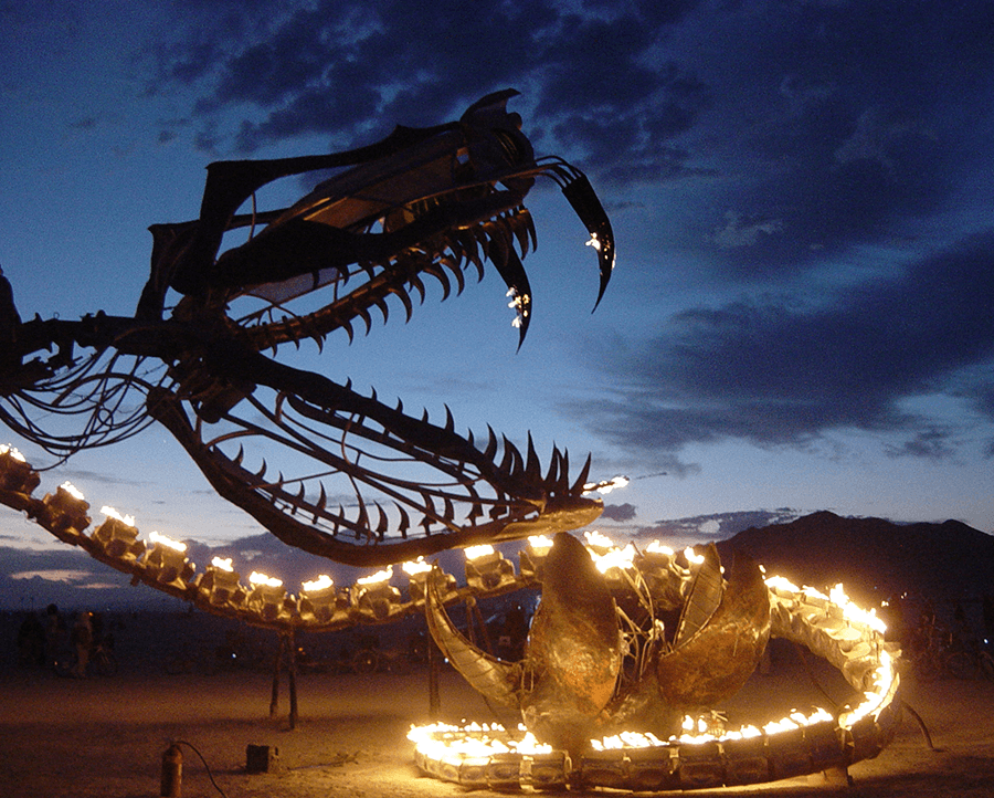 Serpent Mother at night. photo: Caroline Miller 2006
