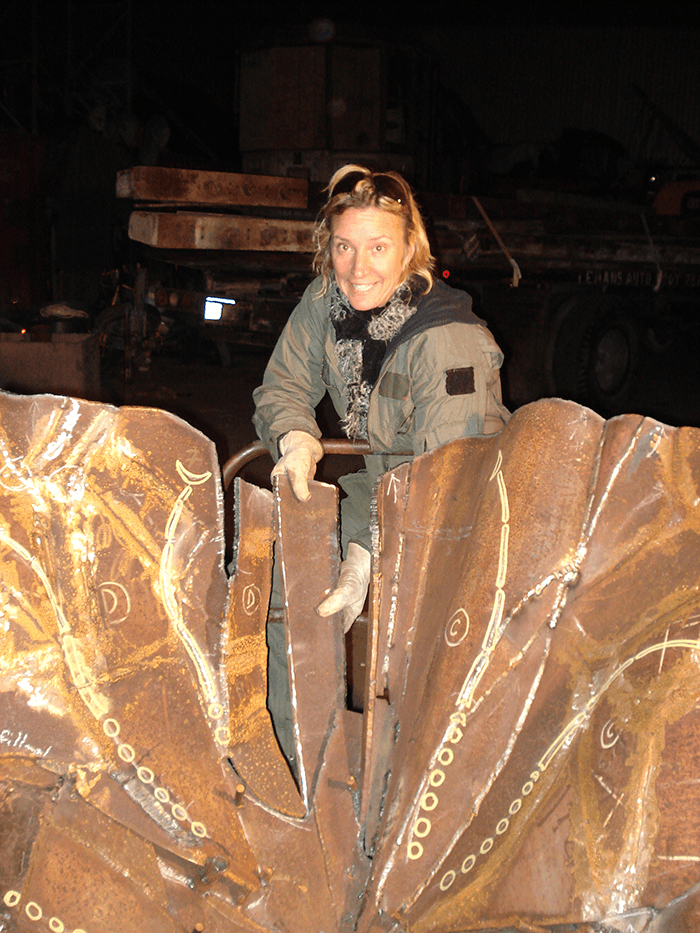 Robin putting Fire Bloom 4 together, 2008