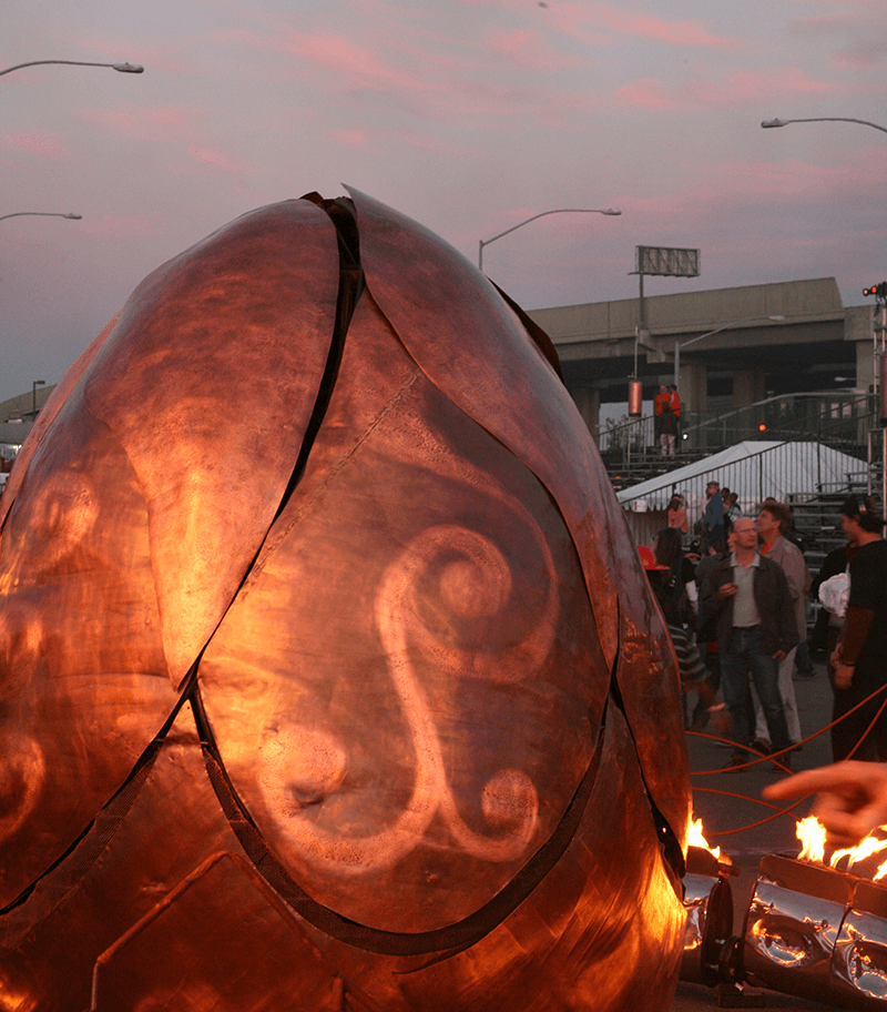 Egg at Fire Arts Festival, Oakland CA, 2007. photo: Jess Hobbs