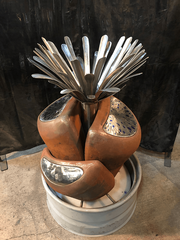 Stainless steel flower and insets