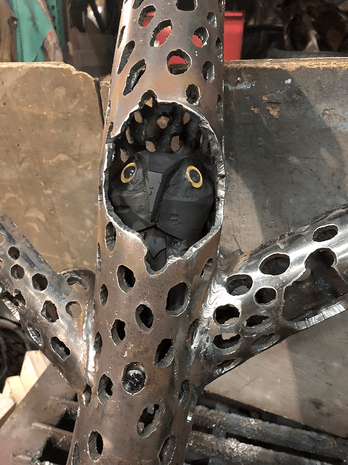 Tiny Owl installed in Cactus sculpture