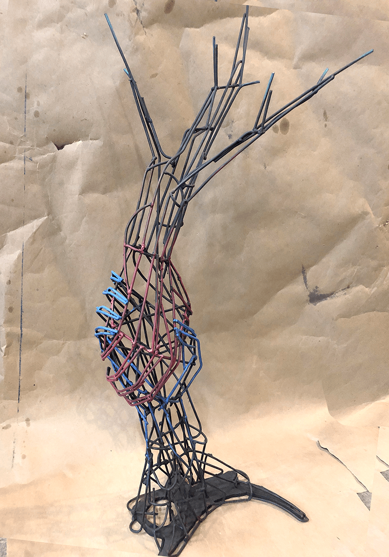 Full-size wireframe mockup of Holding On