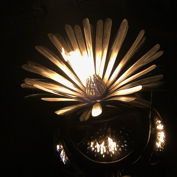 Lithops water and fire sculpture (2019)