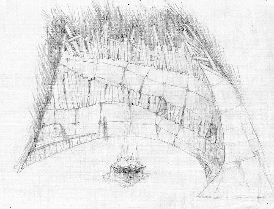 Temple design sketch (R. Anders 2010)