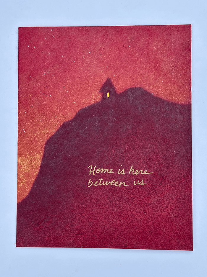 Home is Here outside: spray stencil.