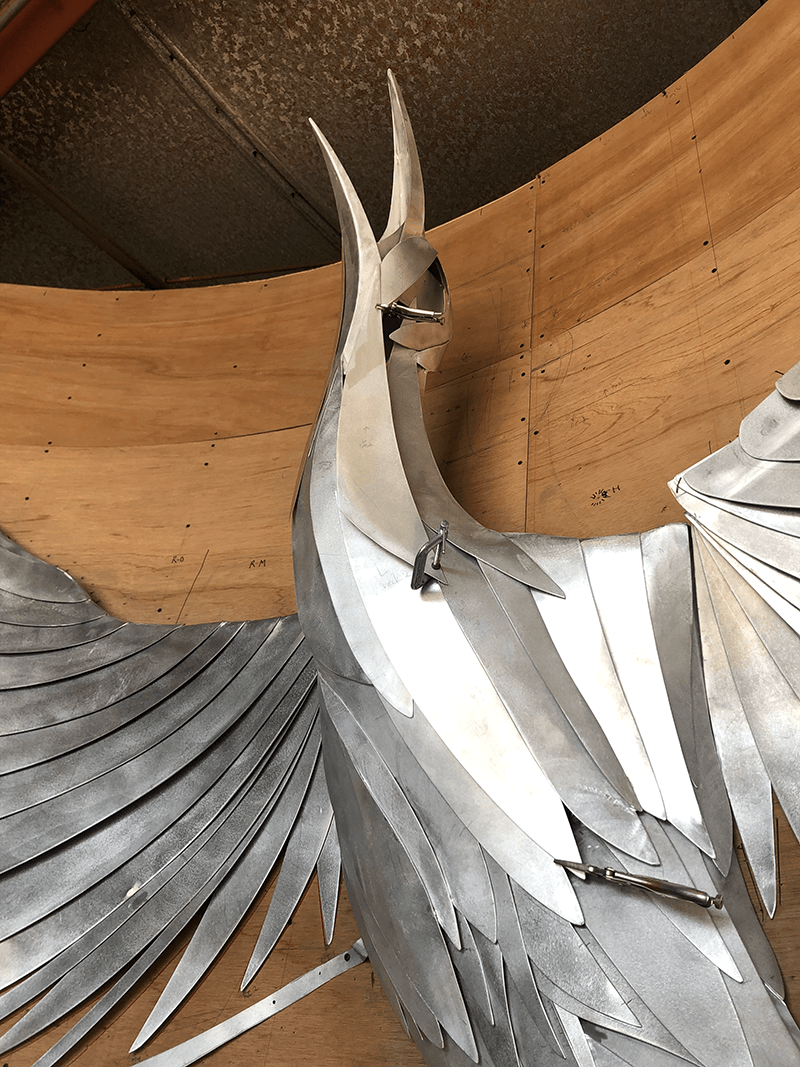 Firebird head and body in process