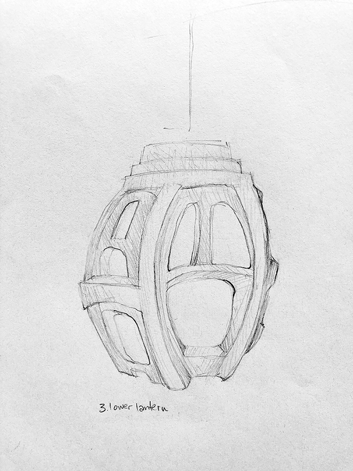 Lower lantern design sketch (R. Anders 2018)