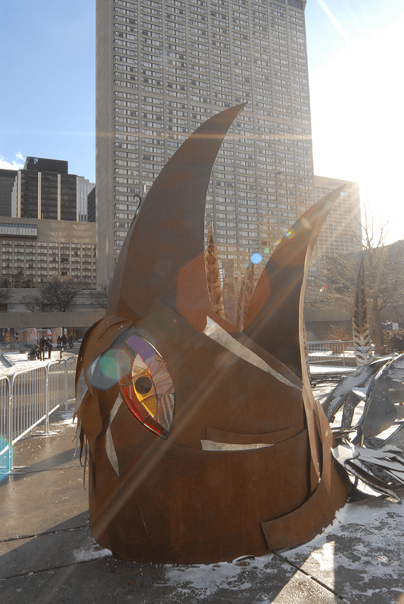 Angel hed in downtown Toronto, 2010. photo: Joe Dacanay