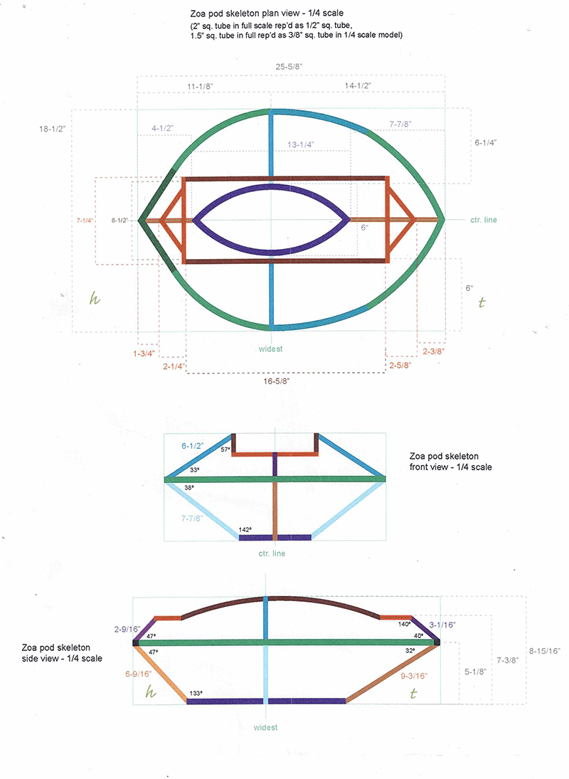 Shop drawing, pod structure (R. Anders 2012)