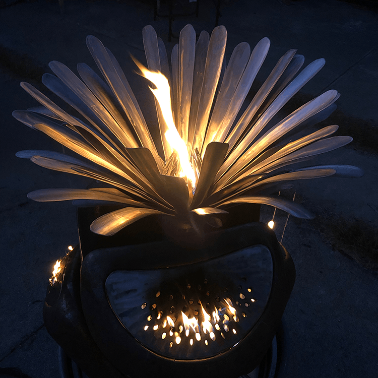 Lithops fire & water sculpture (2019)
